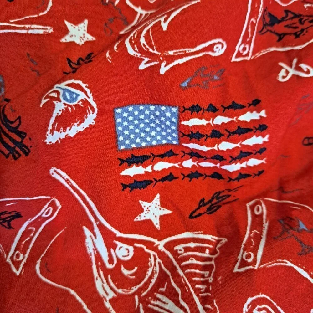 Columbia Men's XXL Swim Trunks RWB Patriotic Print Zipper Pocket NO LINER